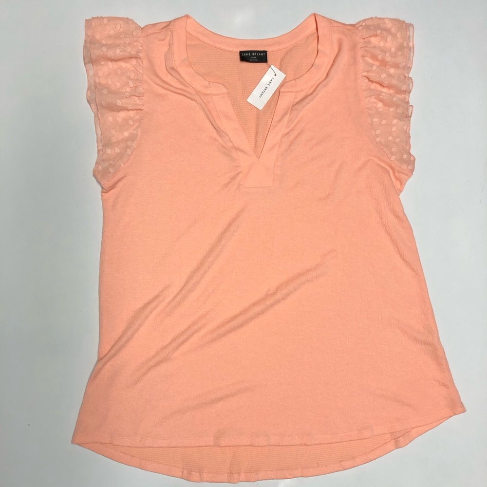 Lane Bryant coral Cap Sleeve Knit Top Size-14/16